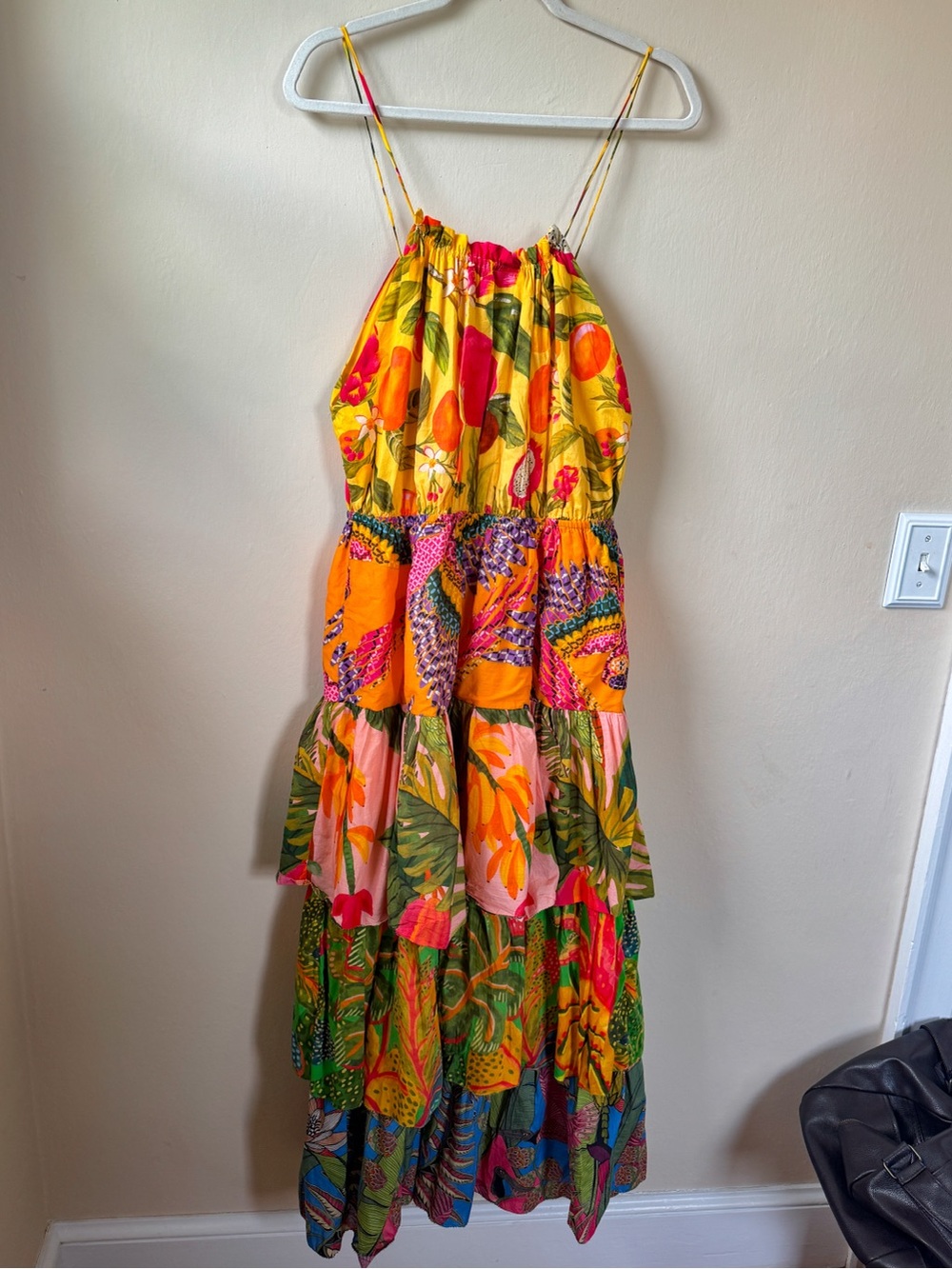 FARM Rio Yellow Multi-Color Floral Tiered Maxi Dress - Picture 3 of 4